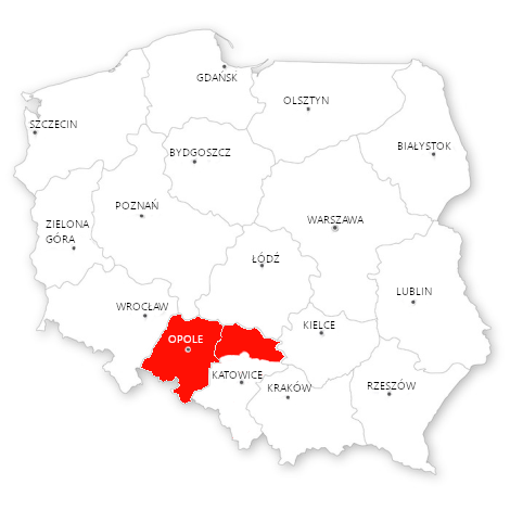 Opolskie - Śląskie (powyżej linii Tarnowskie Góry - Zawiercie)